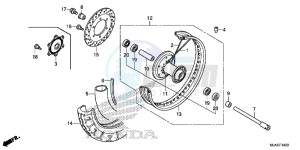 VT750CSE Shadow - VT750CS-E UK - (E) drawing FRONT WHEEL (VT750CS/ C2B/ C2S/ C)