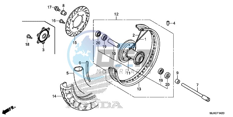 FRONT WHEEL (VT750CS/ C2B/ C2S/ C)