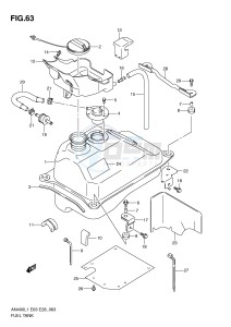 AN400 (E03) Burgman drawing FUEL TANK (AN400L1 E3)