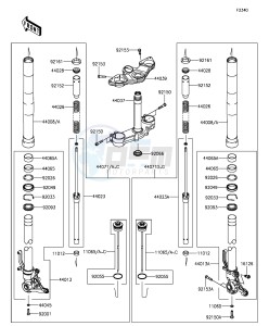 Z1000SX ZX1000LEF FR GB XX (EU ME A(FRICA) drawing Front Fork