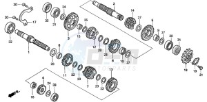 TRX400EX SPORTRAX 400 EX drawing TRANSMISSION (TRX400EXX-4)