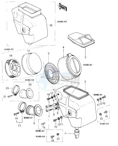 KX 80 A [KX80] (A1-A2) [KX80] drawing AIR CLEANER