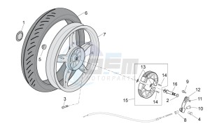 Scarabeo 100 4T e3 net drawing Rear wheel - drum brake