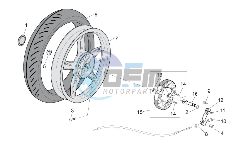 Rear wheel - drum brake