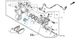 CB1300SA9 UK - (E / ABS BCT MKH MME TWO) drawing REAR BRAKE CALIPER