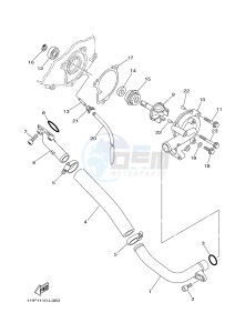 YFM550FWAD YFM550PLE GRIZZLY 550 EPS (2LB8 2LB9) drawing WATER PUMP