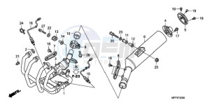 CB1300SA9 UK - (E / ABS BCT MKH MME TWO) drawing EXHAUST MUFFLER