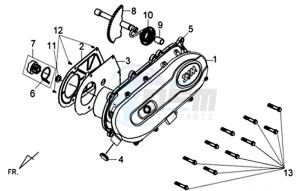 X'PRO 50 (45 KM/H) (AE05W4-FR) (L4-M1) drawing CRANKCASECOVER LEFT