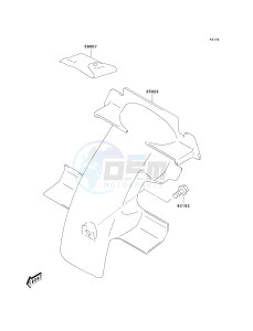 KDX 50 A (A6F) A6F drawing REAR FENDER-- S- -