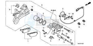 CB600FA9 France - (F / ABS CMF) drawing REAR BRAKE CALIPER (CB600FA/FA3)