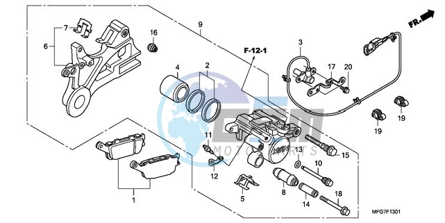 REAR BRAKE CALIPER (CB600FA/FA3)