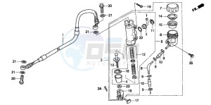 XR600R drawing REAR BRAKE MASTER CYLINDER