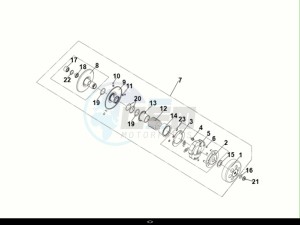 JET 14 125 LC ABS (E5) (XC12WZ-EU) (M1) drawing DRIVEN PULLEY ASSY