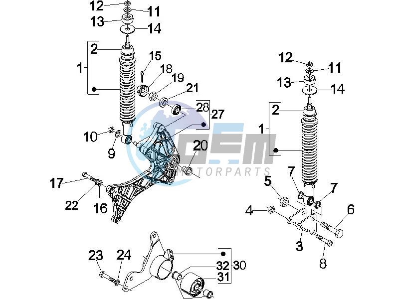 Rear suspension - Shock absorber - s