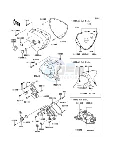 W800 EJ800ABS GB XX (EU ME A(FRICA) drawing Left Engine Cover(s)