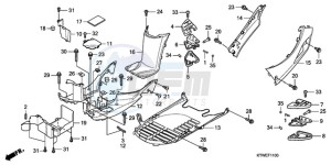 SH300A9 F / ABS CMF TBX drawing FLOOR PANEL/PILLION STEP