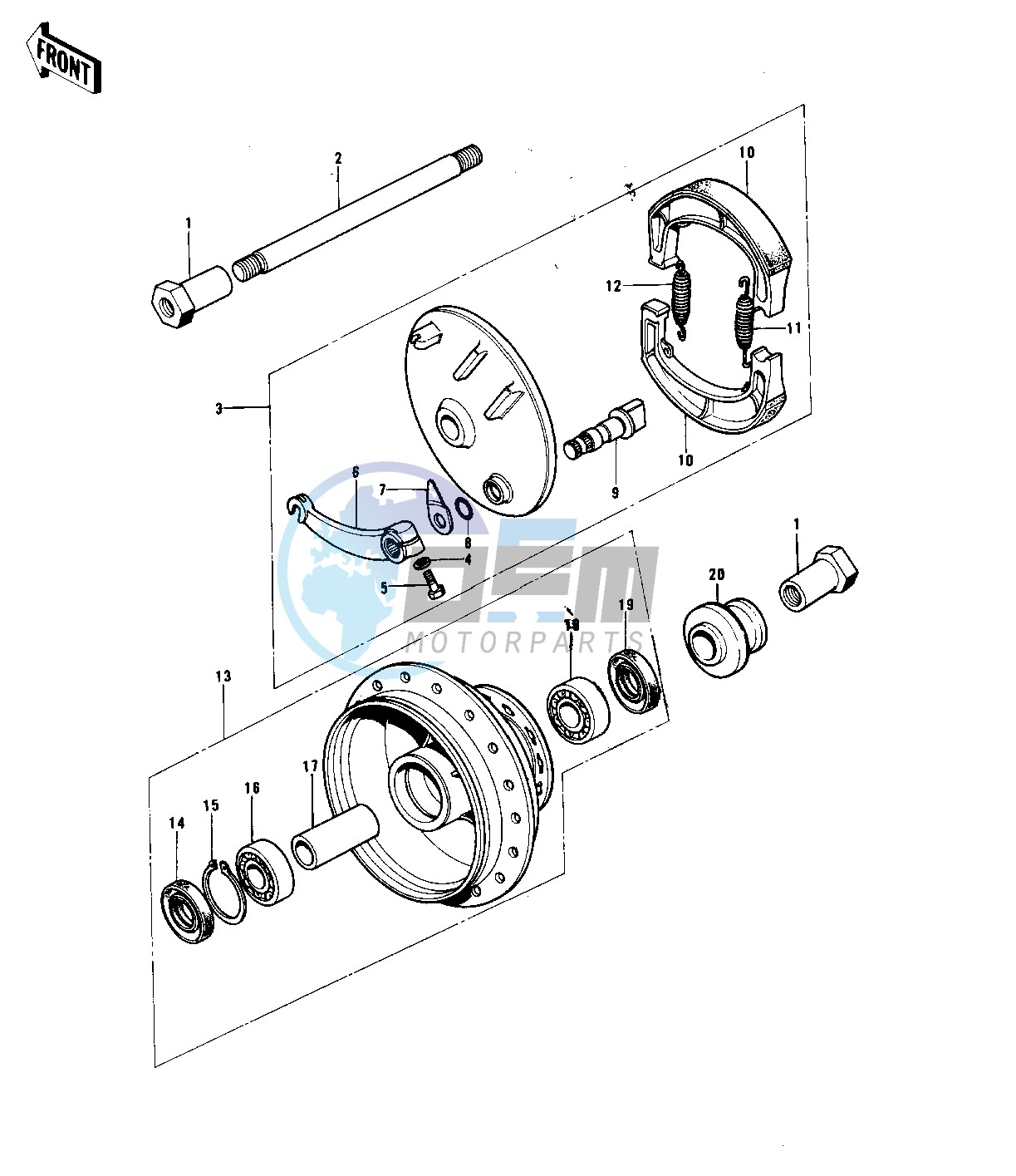 FRONT HUB_BRAKE -- 74-76 KX125_A_A3- -