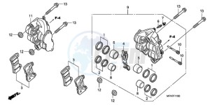 CB1000R9 France - (F / CMF) drawing FRONT BRAKE CALIPER (CB1000R)