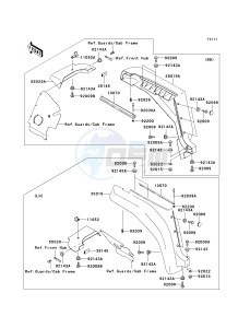 KAF 620 H [MULE 3010 4X4 HARDWOODS GREEN HD] (H6F-H8F) H7F drawing FRONT FENDER-- S- -