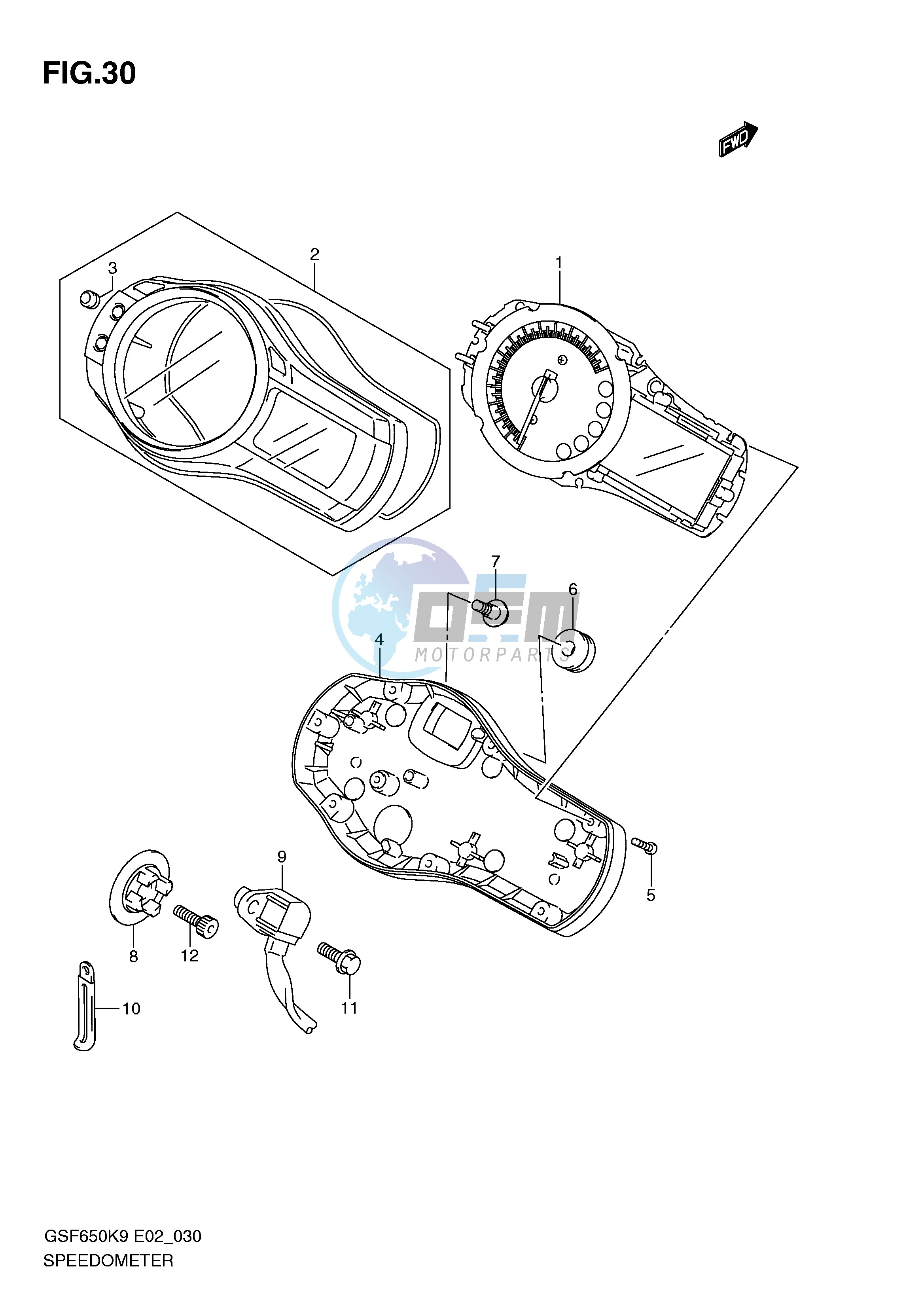 SPEEDOMETER (GSF650SK9 SUK9 SL0 SUL0)