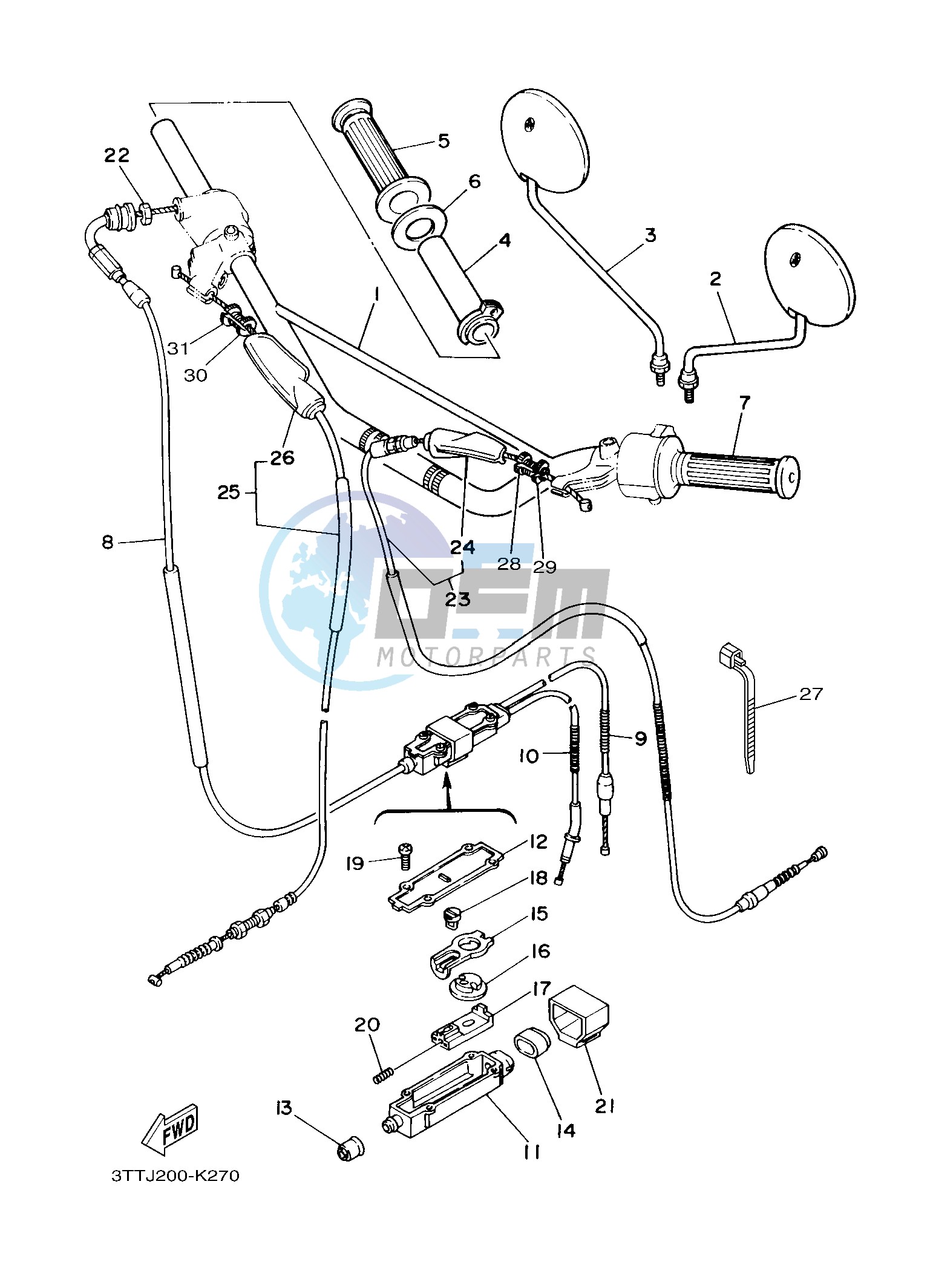 M. STEERING HANDLE & CABLE