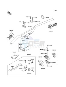 KX65 KX65A8F EU drawing Handlebar