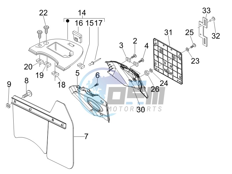 Rear cover - Splash guard