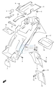 GSF1200 (E2) Bandit drawing REAR FENDER (GSF1200SAV SAW SAX SAY)