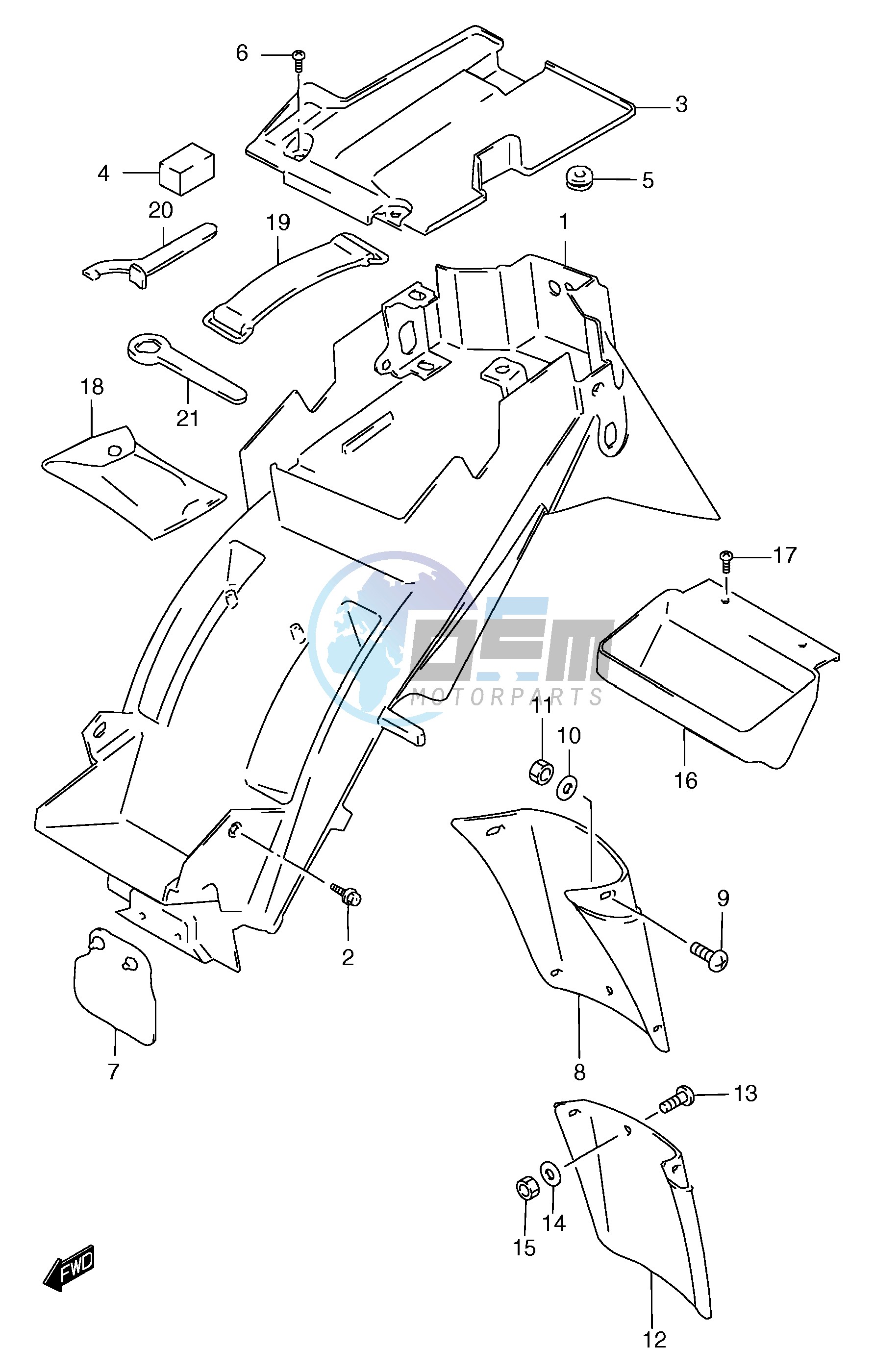 REAR FENDER (GSF1200SAV SAW SAX SAY)