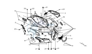 QUAD LANDER 300S drawing HEADLAMP CPL  / FR COWLING