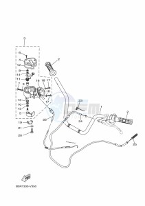 YFM450FWBD KODIAK 450 EPS (BEY2) drawing STEERING HANDLE & CABLE