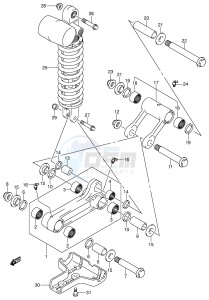 LT-Z400 (E3-E28) drawing REAR CUSHION LEVER (MODEL K3 K4)