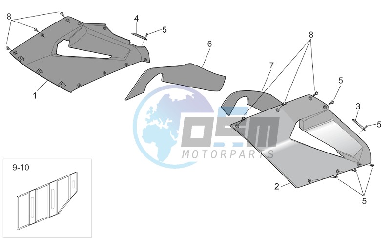 Central body - Upper fairings