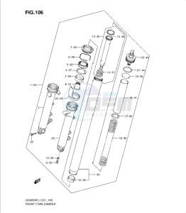 GSXF650 drawing FRONT FORK DAMPER (GSX650FL1 E24)