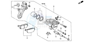 CBR900RR drawing REAR BRAKE CALIPER