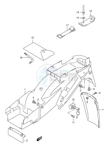 GSX750F (E2) drawing REAR FENDER (MODEL W X Y K1 K2)