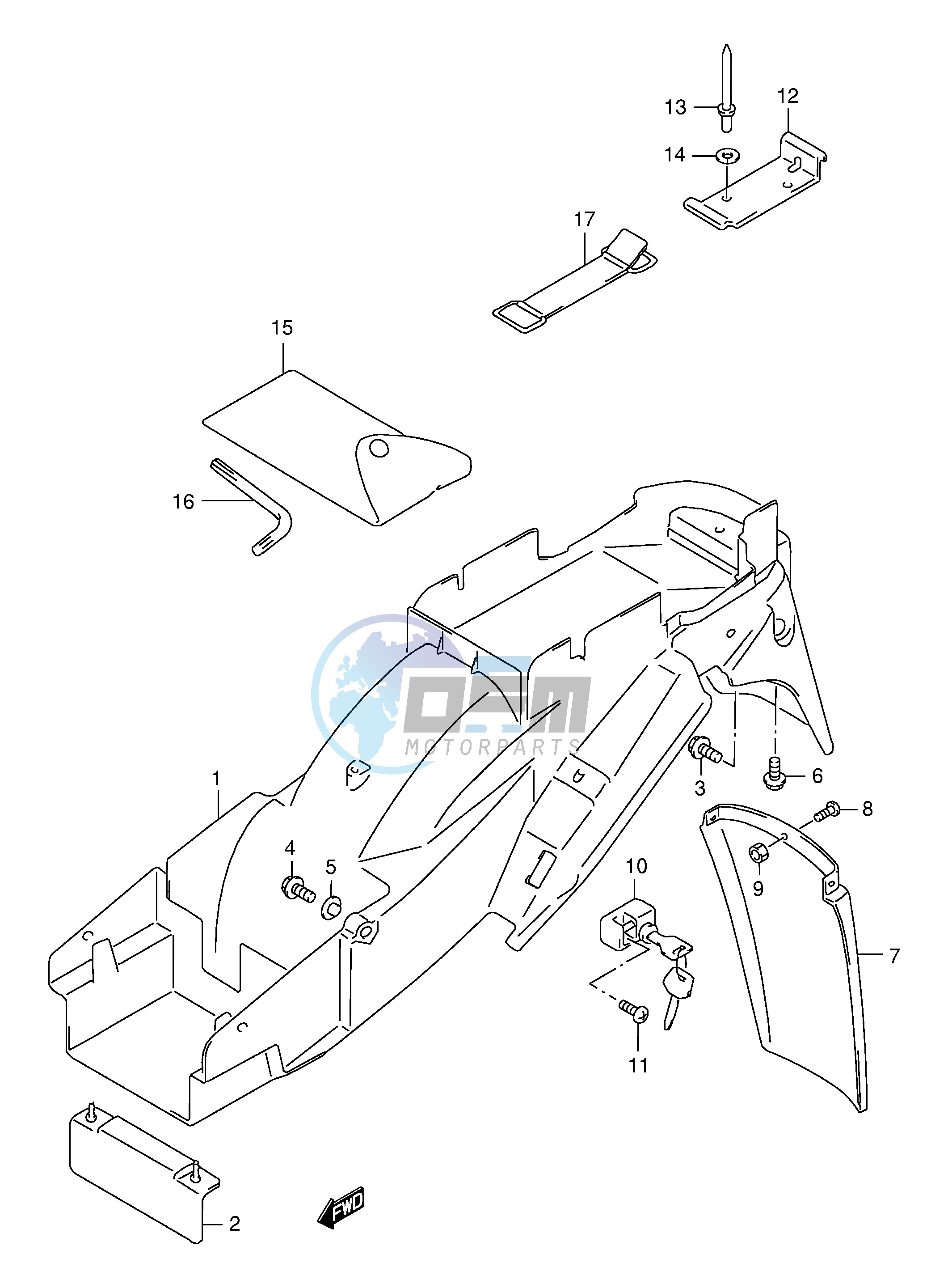 REAR FENDER (MODEL W X Y K1 K2)