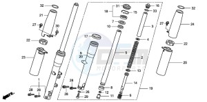 VT750CA drawing FRONT FORK