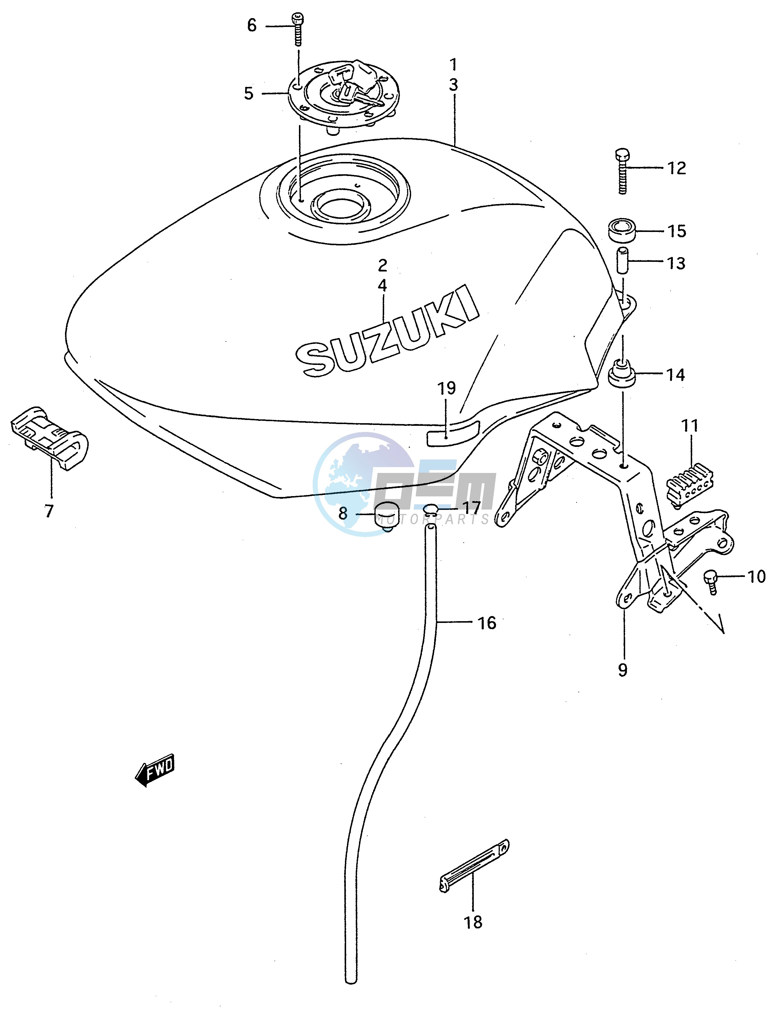 FUEL TANK (MODEL P R S T)