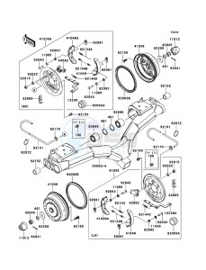 MULE 4010 DIESEL 4x4 KAF950F9F EU drawing Rear Hub