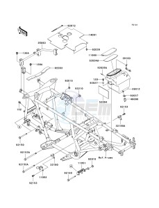 KVF650 D [BRUTE FORCE 650 4X4] (D1) D1 drawing FRAME FITTINGS