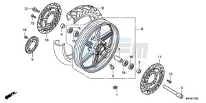 CBF1000S9 UK - (E / ABS MKH) drawing FRONT WHEEL