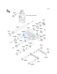 KL 650 A [KLR 650] (A6F-A7F) A7F drawing REAR SUSPENSION