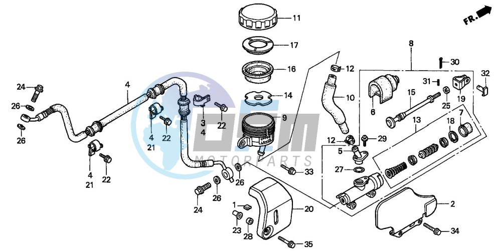 RR. BRAKE MASTER CYLINDER