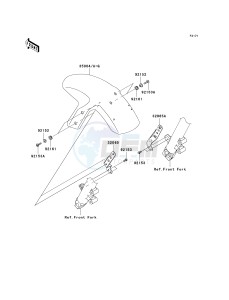 ER 650 A [ER-6N (EUROPEAN] (A6S-A8F) A8F drawing FRONT FENDER-- S- -