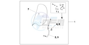 SH300AR9 Europe Direct - (ED / ABS SPC) drawing WINDSHIELD WITHOUT KNUCKLE VISOR