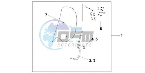 WINDSHIELD WITHOUT KNUCKLE VISOR