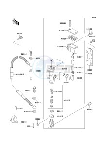 KLX 250 D [KLX250R] (D2-D4) [KLX250R] drawing REAR MASTER CYLINDER