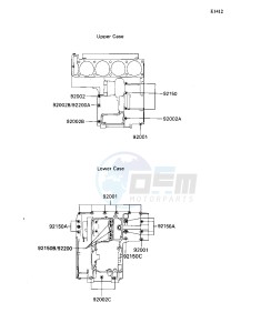 ZX 1100 C [NINJA ZX-11] (C1-C4) [NINJA ZX-11] drawing CRANKCASE BOLT PATTERN