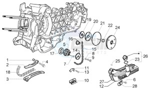 Beverly 250 RST drawing Pump group - Oil pan